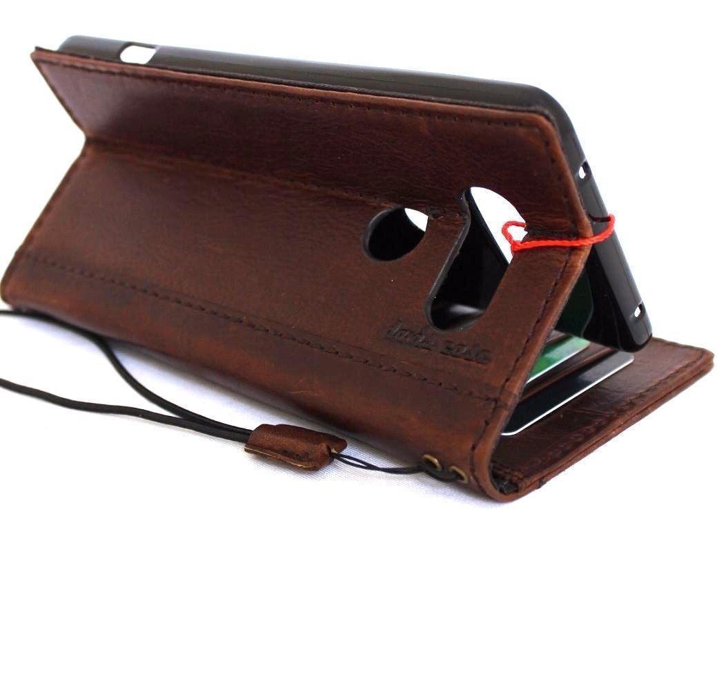 Genuine vintae leather case for LG V20 book cards wallet slim cover ...