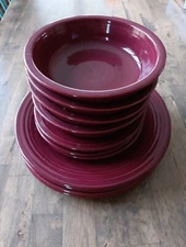 Fiestaware Retired Maroon 4 4 Piece Place Setting Used