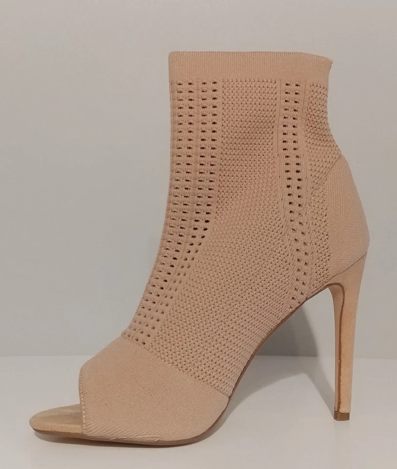 NEW!! Cape Robbin Elnora Beige Peep Toe Booties 5" Heels Size 9M US 39M EUR - Image 3 of 3