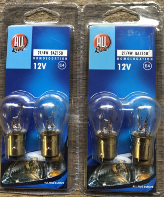 4 x 566 P21/4W Brems-Stopp- & Rücklicht Autolampen 12 V 21/4 W BAZ15D versetzte Pins