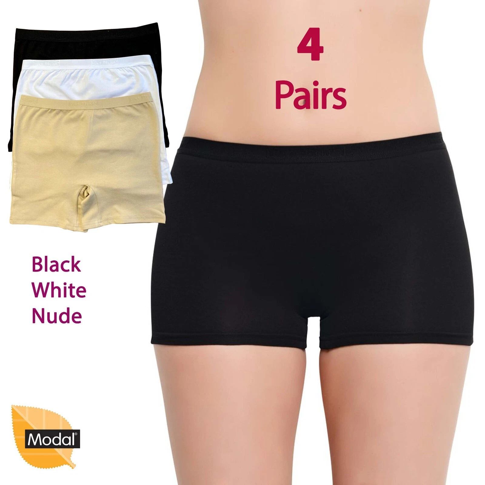 4 PAIRS Mini Cycling Shorts Women Dancing Active MODAL Lycra Short Anti Chafing