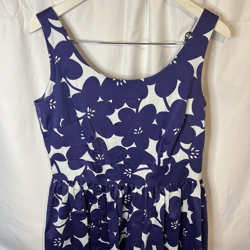Boden Marilyn Floral Print Day Dress Purple White Size 14R - Picture 2 of 3