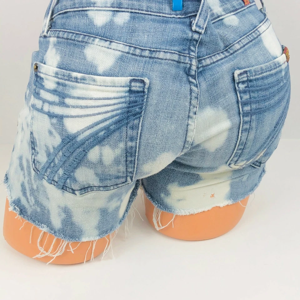 Pantalones Cortos Jean 7 For All Mankind Blanqueados Dojo Margaritas Reciclados Bohemios 27 Foto 3 de 4