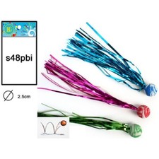 4 Balles Rebondissantes 25mm avec Filaments Reflets Brillants Froufrou Fête Jeux