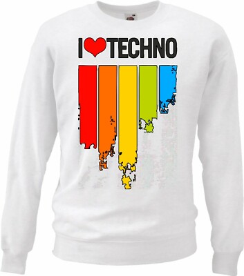 Sweatshirt I LOVE TECHNO MUSIK BANDSHIRT MUSIKRICHTUNG TECHNOVERANSTALTUNG