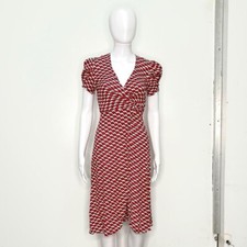 1990s ANNA SUI SS 1995 runway cherry print wrap dress w puff sleeves size xxs-xs