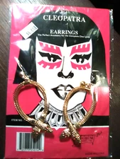 Forum Novelties~Cleopatra Red Eye Snake Clip-On Earrings #25014