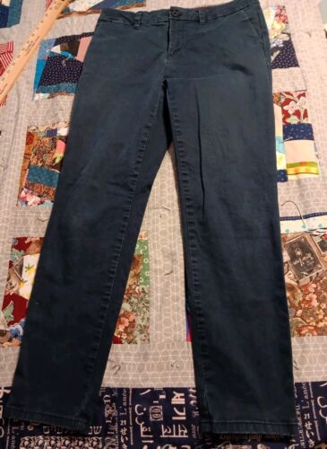 Tommy Hilfiger Women's Navy Blue Flat Front Stretch Straight Chinos Pants Size 4