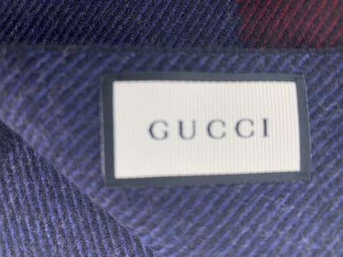 NEU Luxury Original GUCCI Schal Herren 387574 - 30 x180cm -4168-blau/schwarz - 第 11/12 張圖片