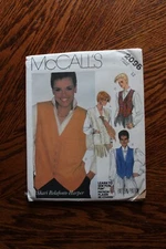 McCalls 2096 Sewing Pattern Misses Sleeveless Vest & Waistcoat , Size 12