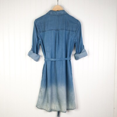 Crown & Ivy Womens Denim Shirt Dress Blue Ombre Roll Tab Sleeve Tie Waist 6 | eBay Crown & Ivy Womens Denim Shirt Dress Blue Ombre Roll Tab Sleeve Tie Waist 6 | eBay