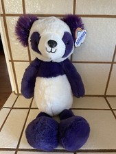 FAO SCHWARZ Purple  White Dreamies Panda Bear Plush 18" Sparkly Ears NWT