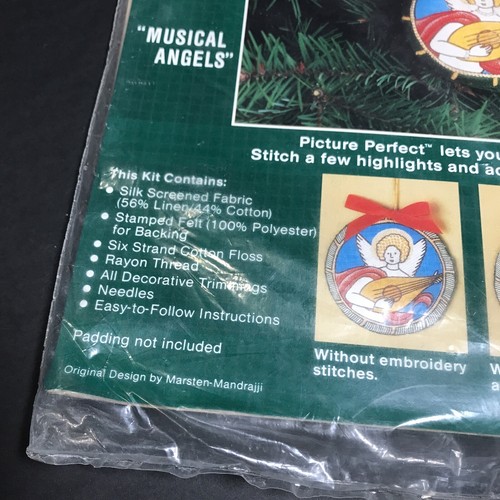 Bucilla Musical Angels Christmas 4 Ct Needlecraft Kit 82024 - Picture 3 of 16