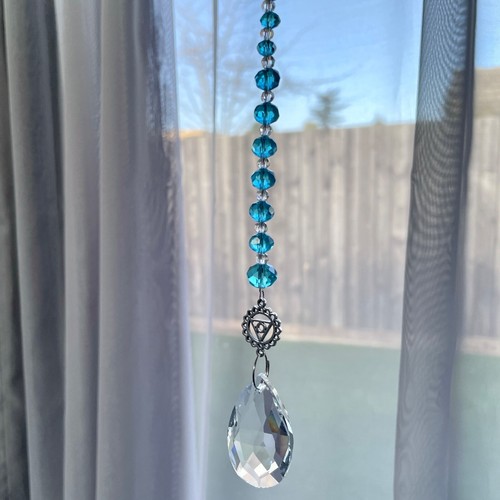 New Chakra Symbol Hanging Glass Sun Catcher Mobile ~ Spiritual Yoga Home Window - Picture 63 of 69