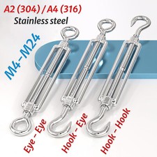 Turnbuckle Wire Tensioner Strainer Stainless Steel Hook and Rope Cable Tension