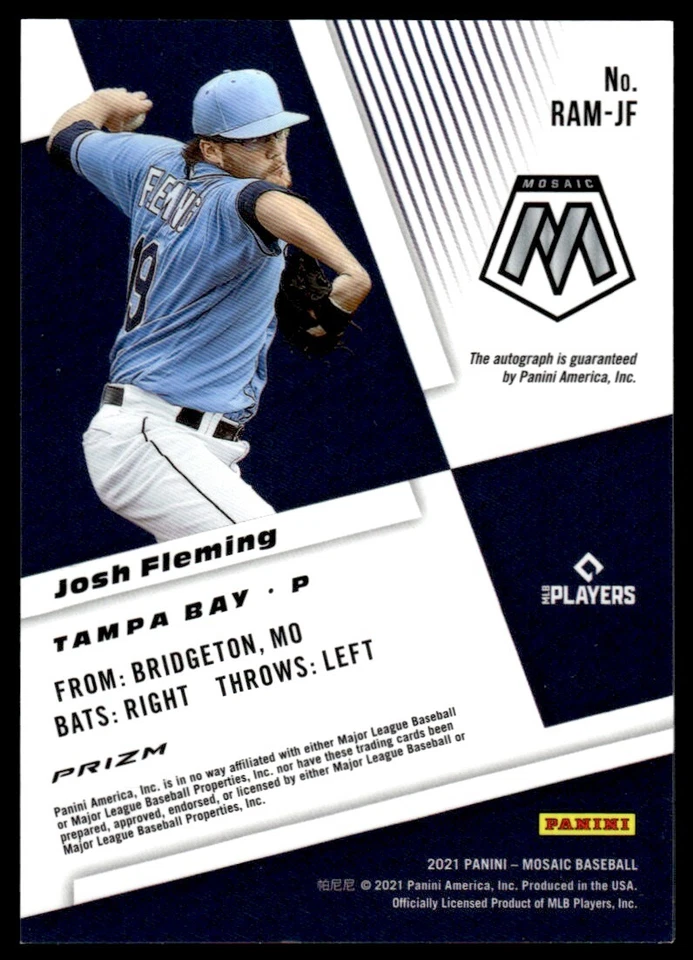 2021 Panini Mosaic Rookie Autographs Choice Fusion Josh Fleming Auto #RAM-JF - Image 2 of 2