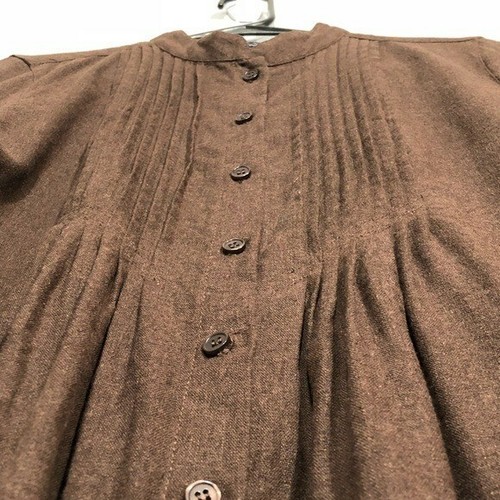 Chadwicks Linen Button Blouse Shirt Women Size S Brown Darted Long Sleeve Summer - Picture 5 of 9