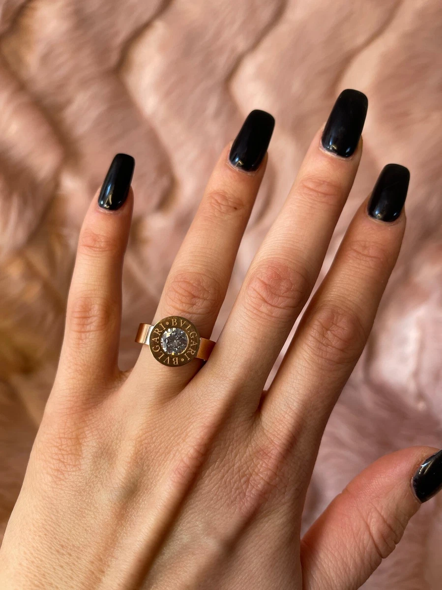 Designer inspired screw head interchangeable coloured crystal ring gift