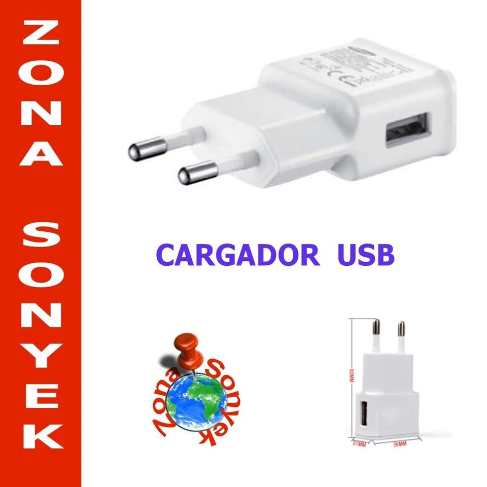 Cargador USB UNIVERSAL para moviles y Tablets. 5V / 2A. Entrega 24/48h - Imagen 3 de 3