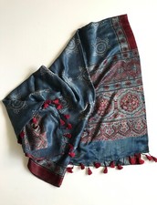 Silk beautiful oversized scarf Blue Multi