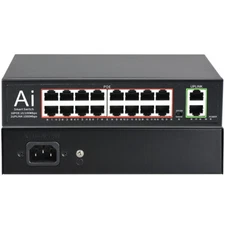 US 16 Port PoE+Switch Gigabit Uplink Ethernet (RJ-45) Unmanaged 200W 1 Gbps