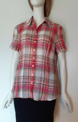 BIANCA CHEMISE LEGERE MANCHES COURTES TAILLE FR40-EU38-UK12-US8 CARREAUX - Picture 5 of 10