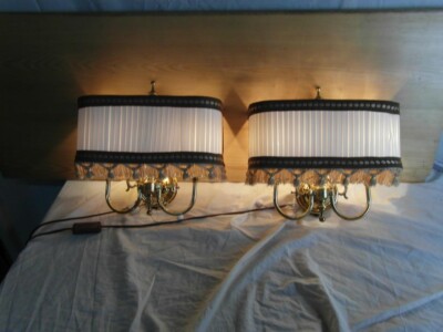 Wandlampe 2 Stück Paar Mid Century Design Vintage France Messing Verziert 11c3