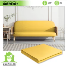 Yellow Queen Size Slipcovers Washable Sofa Protector Armless Stretch Futon Cover