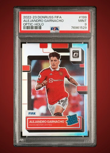PSA 9 Alejandro Garnacho 2022-23 Donruss Soccer Optic HOLO Prizm #199 RC