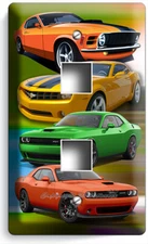 AMERICAN MUSCLE RACING CARS LIGHT SWITCH OUTLET WALL PLATE NEW GARAGE SHOP DECOR