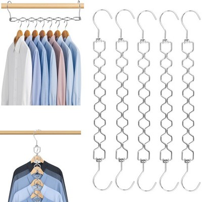 5pcs Magic Space Saving Hangers for Clothes, Heavy Duty 30lbs Shirts Saver St...