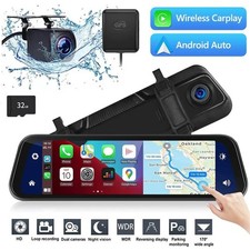 10" Dashcam Dual Lens Kamera Auto DVR Rückfahrkamera Spiegel Videorecorder 1080p