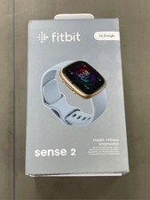 Fitbit Sense 2 Blue Mist Soft Gold-Tone Smartwatch, 39mm - Blue