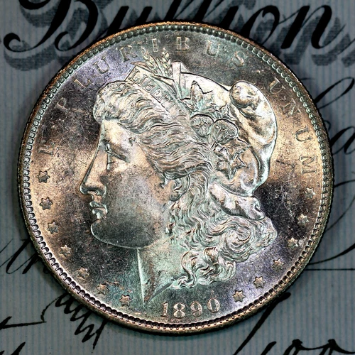 * 1890-S * SOLID+ GEM BU MS MORGAN SILVER DOLLAR * FROM ORIGINAL COLLECTION