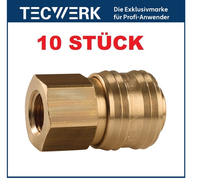 "10 StüCk Tecwerk Druckluft Messing Schnellverschlusskupplung 3/8\" Ig Dn 7,2"