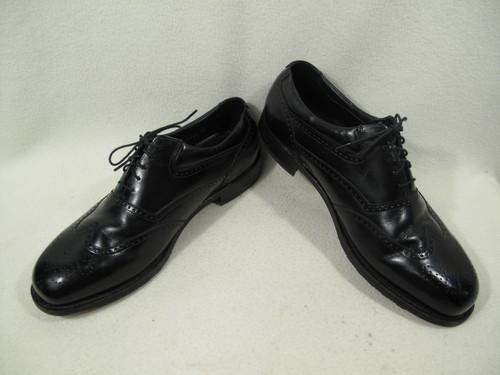 Florsheim Men’s 10.5 D Black Genuine Leather Wingtip Brogue Shoes-Classic Style