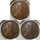 Lot of (3) Lincoln Wheat Cents: 1927-P 1927-D, 1927-S - VF+, F, VG - Year Set!