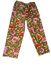 Talbots Floral Print Cropped Stretch Pants Size 8 Preppy Classic Boho Coastal