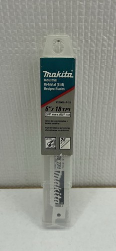 Makita Metal Cutting Reciprocating Saw Blades 6" x 18TPI #723066-A-25 (25 Pack)