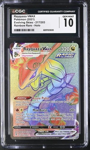 Pokemon Rayquaza VMAX 217/203 Ultra Rare Evolving Skies - CGC 10