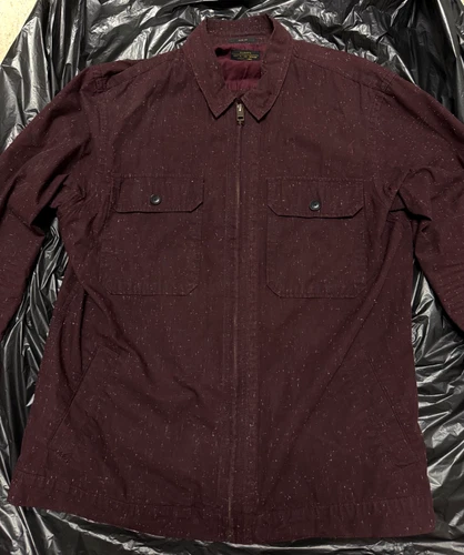 *AllSaints Mens Burgundy Cassady Full-Zip Long Sleeve Shirt Jacket M MEDIUM* image 2