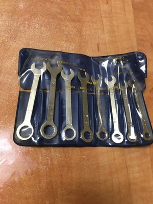 Vintage Wards Combination Wrench Set 8pc W/case 13/64 to 7/16 Ignition & Radio