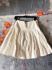 BCBG Max Azria Womens Cream Skirt Size 8 Knee Length Pleated