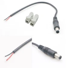 DC Power 7.4mm x 5.0mm Male Bare Tinned Wire 18AWG Cable Laptop LED Strip Light