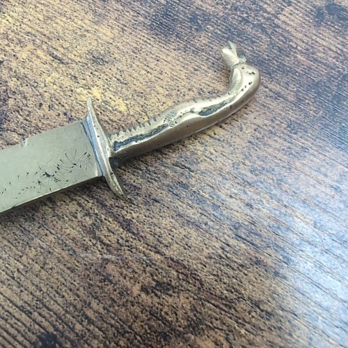 Vintage Brass Dagger Letter Opener Snake Handle Retro - Picture 6 of 10