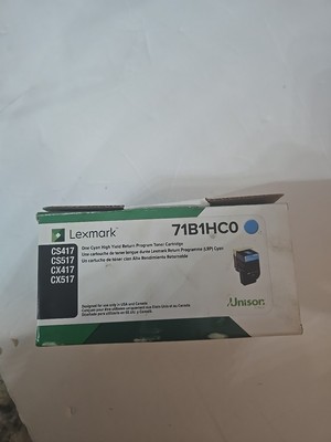 Lexmark 71b1hc0 One Cyan High Yield Return Program Toner Cartridge