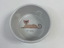CAT PARTY Food Water Bowl By Ursula Dodge SIGNATURE Stoneware Dish 6" Pet
