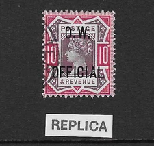 GB: SGO35: 10d Dull Purple & Carmine: OFFICE OF WORKS: VFU: REPLICA