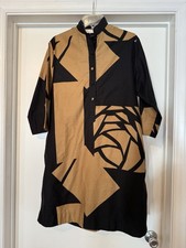 Vintage Dress Catherine Ogust Penthouse Gallery Black And Brown M Sash