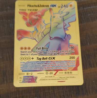 Pikachu & Zekrom GX 184/181 Team Up EN Secret Rare. Golden Foil